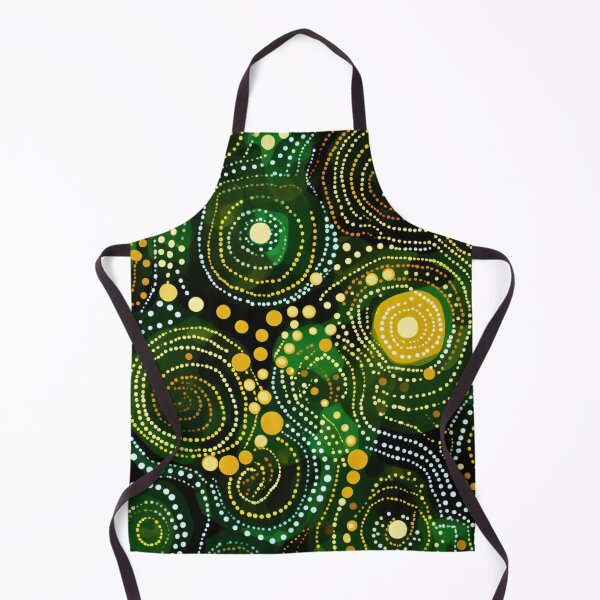 Item preview, Aboriginal Inspired Dot Art - Moss Green Circle Drops designed and sold by GrinGalore.