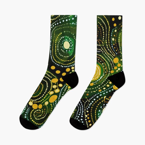 Item preview, Aboriginal Inspired Dot Art - Moss Green Circle Drops designed and sold by GrinGalore.
