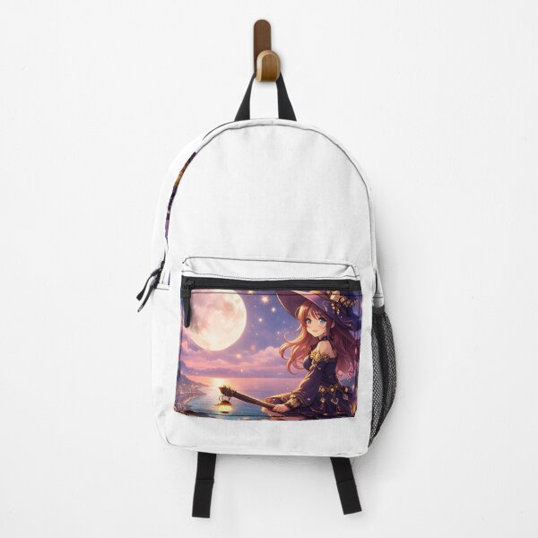 Item preview, Magical Anime Witch Flying Under the Full Moon designed and sold by Anshugoyal.