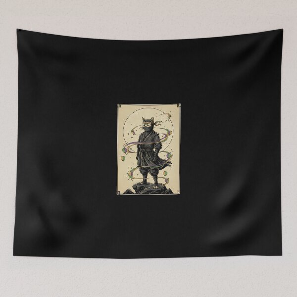 Item preview, Carnival Moon Ninja Cat – Japanese Mardi Gras Ukiyo-e designed and sold by Intomindfood.