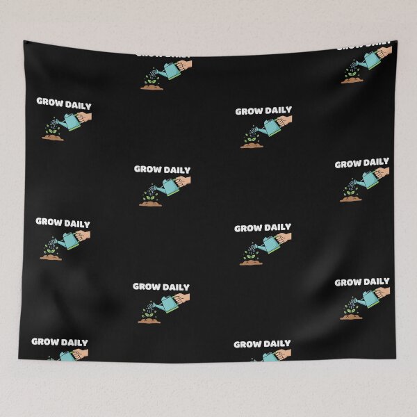 Item preview, Grow Daily Simple Watering Can Motivational Graphic designed and sold by Faithful Inspiration.