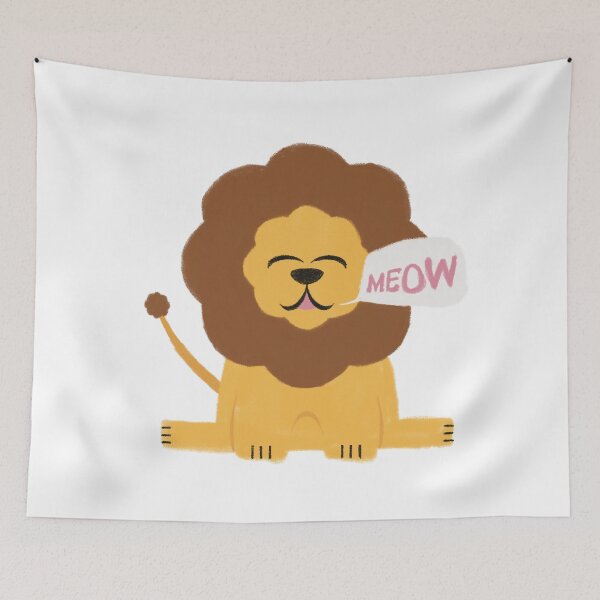 Item preview, Cute Lion Saying Meow designed and sold by DoodleODay.