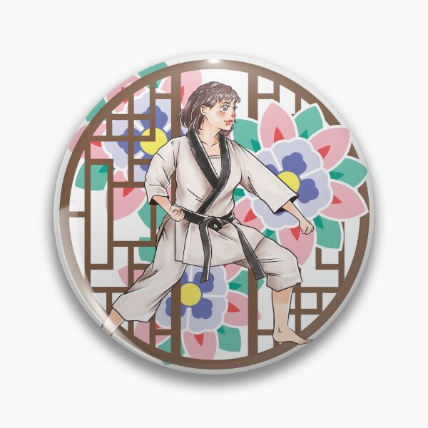 Item preview, Taekwondo Warrior Woman - Strength and Korean Flowers designed and sold by Kanniax.