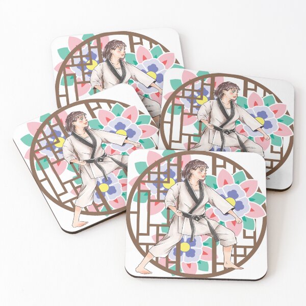 Item preview, Taekwondo Warrior Woman - Strength and Korean Flowers designed and sold by Kanniax.