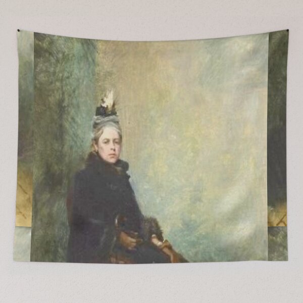 Item preview, Portrait de femme en manteau avec un parapluie designed and sold by SharonTheFirst.