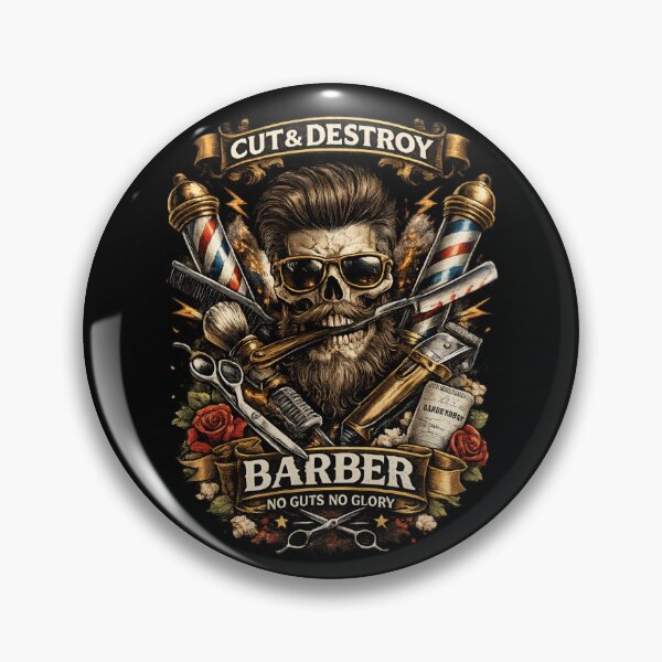 Item preview, Vintage Barber Skull – Cut & Destroy designed and sold by SidTastic .