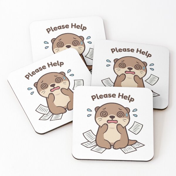 Item preview, Please Help Stressed Otter Cute Funny Overwhelmed Anxiety Mood Design designed and sold by deslydesign.