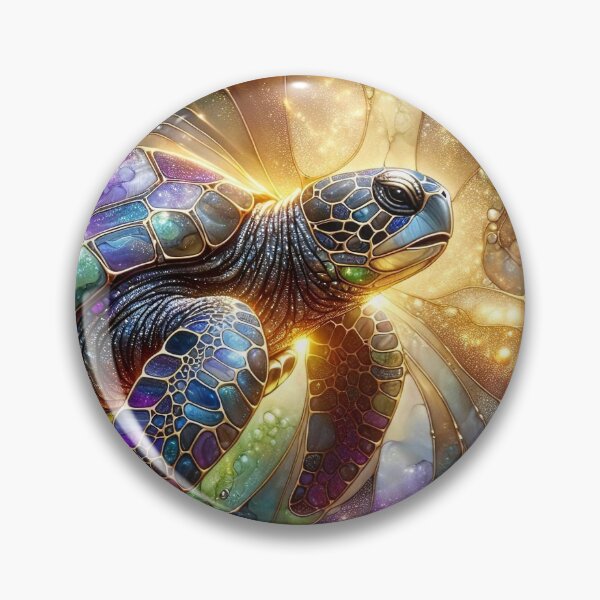 Item preview, Cosmic turtle in colored stained glass designed and sold by Seve-IA.