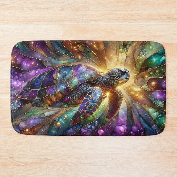 Item preview, Cosmic turtle in colored stained glass designed and sold by Seve-IA.