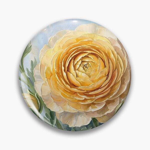 Item preview, Golden Ranunculus Wall Art – Elegant Buttercup Floral Canvas Painting designed and sold by DesignAnother.