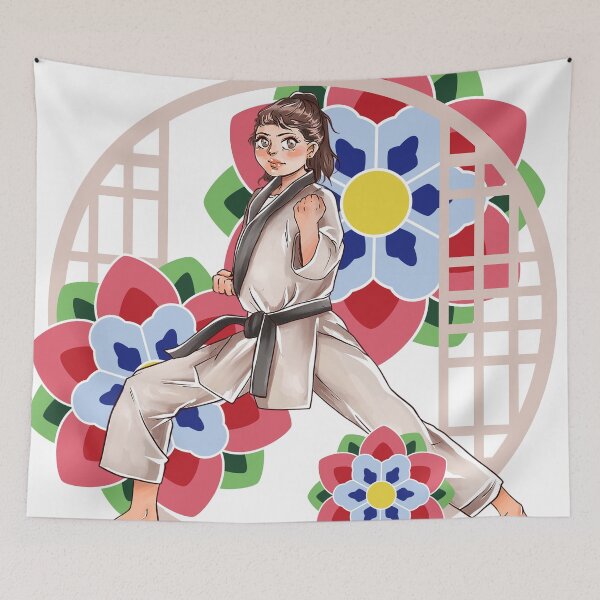 Item preview, Young Taekwondo Champion - Manga Floral Art designed and sold by Kanniax.