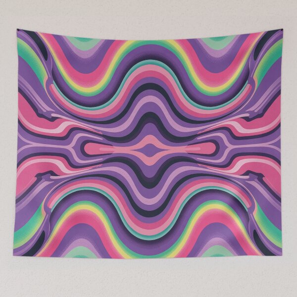 Item preview, Y2K Neon Ripple Pattern – Retro Cyber 2000s Geometric Wave Aesthetic designed and sold by Tamas Das.