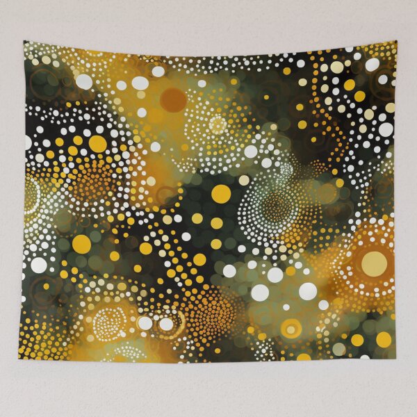 Item preview, Aboriginal Inspired Dot Art - Moss Green Pattern designed and sold by GrinGalore.