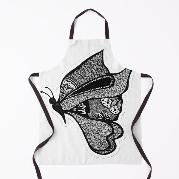 Item preview, Boho Zentangle Butterfly – Detailed Black Ink Line Art designed and sold by WildLine Studio .