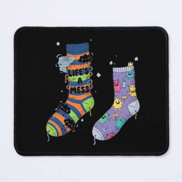 Item preview, Life's A Mess Whimsical Mismatched Socks Humor designed and sold by Faithful Inspiration.