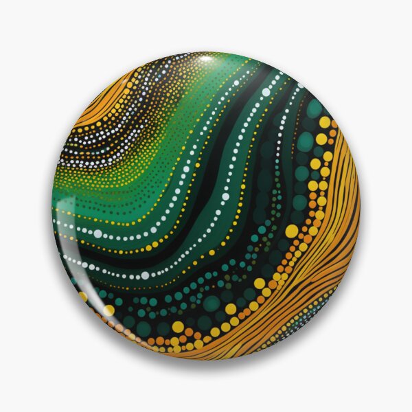 Item preview, Aboriginal Inspired Dot Art - Green Waves designed and sold by GrinGalore.
