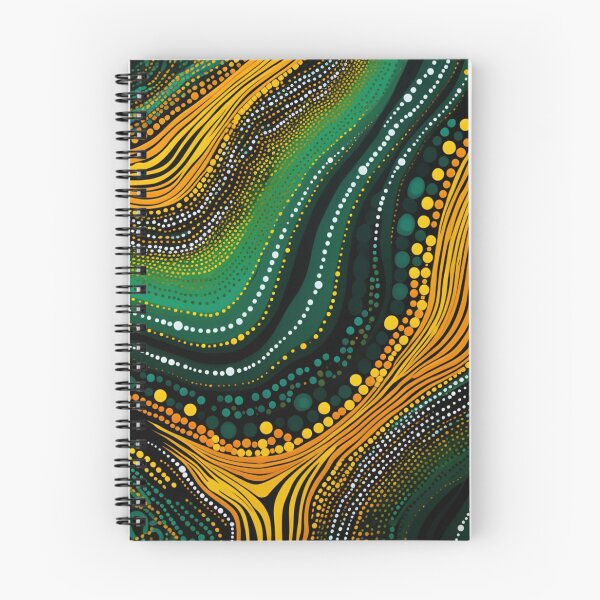 Item preview, Aboriginal Inspired Dot Art - Green Waves designed and sold by GrinGalore.