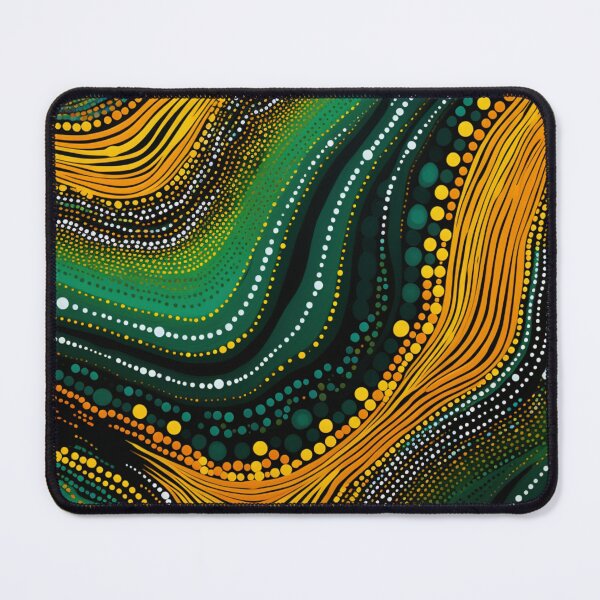 Item preview, Aboriginal Inspired Dot Art - Green Waves designed and sold by GrinGalore.