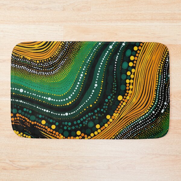 Item preview, Aboriginal Inspired Dot Art - Green Waves designed and sold by GrinGalore.