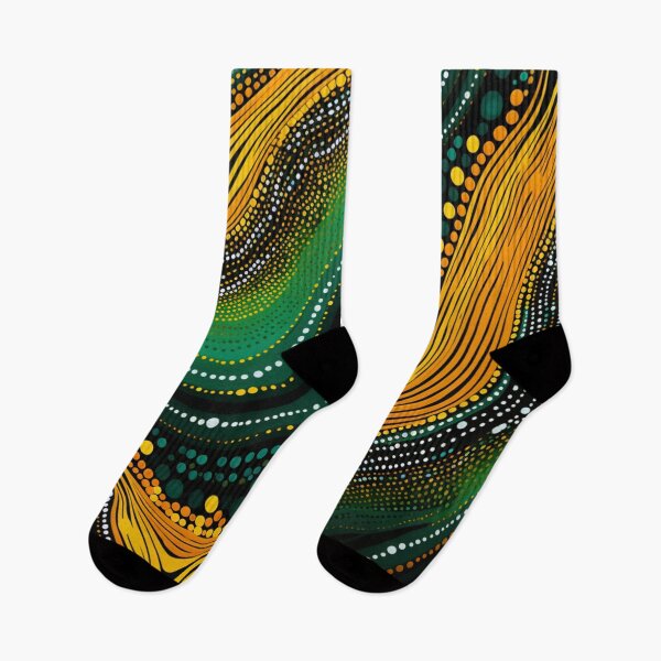Item preview, Aboriginal Inspired Dot Art - Green Waves designed and sold by GrinGalore.