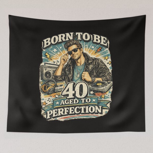 Item preview, Vintage 90s 40th Birthday T-Shirt – Retro “Aged to Perfection” Graphic for Men designed and sold by VINTAGEPUNTEES.