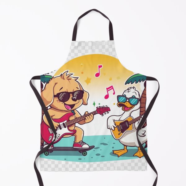 Item preview, Skate Baby Band & Guitar Dog – Funny Summer Music Cartoon designed and sold by Mitaudesign.