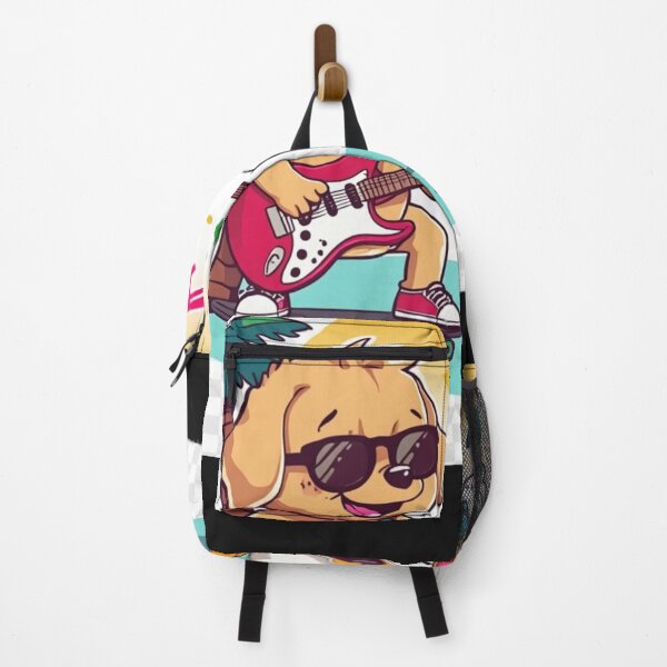 Item preview, Skate Baby Band & Guitar Dog – Funny Summer Music Cartoon designed and sold by Mitaudesign.