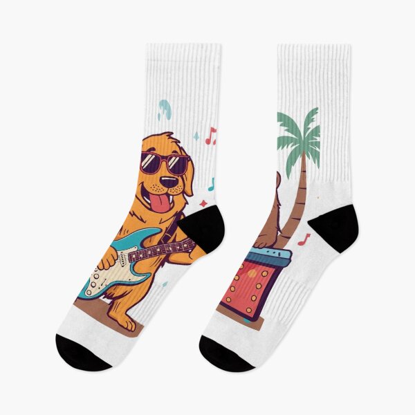 Item preview, Summer Party Animals – Guitar Dog & Capybara DJ Cartoon designed and sold by Mitaudesign.