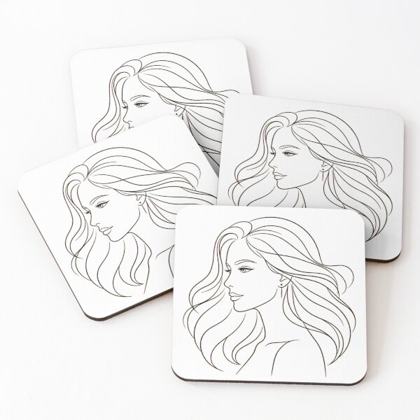 Item preview, Elegant Woman Line Art Portrait – Minimalist Female Face Illustration | Aesthetic Beauty Drawing designed and sold by Morden-Design.