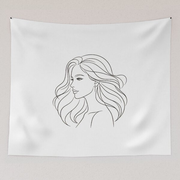 Item preview, Elegant Woman Line Art Portrait – Minimalist Female Face Illustration | Aesthetic Beauty Drawing designed and sold by Morden-Design.