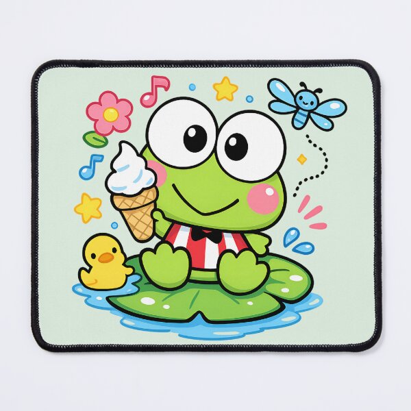 Artikelvorschau, Fröhlicher Keroppi mit Eis und Ente entworfen und verkauft von Mich.shop.