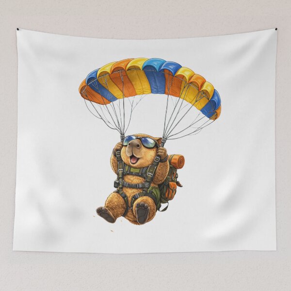 Item preview, Happy Capybara Flying In The Sky designed and sold by PlynGraphics.