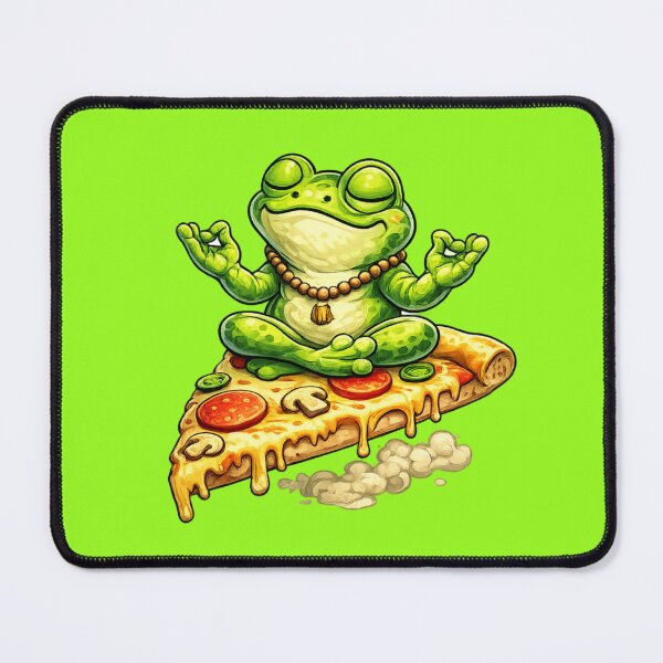Item preview, Frog meditating on a slice of pizza designed and sold by FroggyOnly.