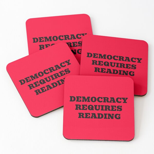 Item preview, Democracy Requires Reading – Civic Literacy Quote designed and sold by WakeNBake-Tees.