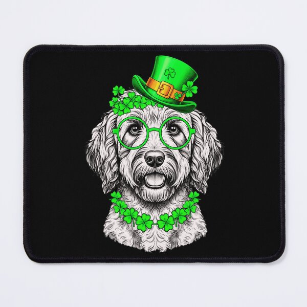 Item preview, Lucky Shamrock Dog With Glasses Saint Patricks Day designed and sold by MotivaChic.