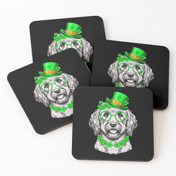 Item preview, Lucky Shamrock Dog With Glasses Saint Patricks Day designed and sold by MotivaChic.