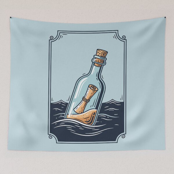 Item preview, Message in a Bottle - Vintage Piratecore Nautical Illustration designed and sold by BRU Design.