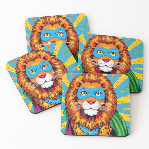 Item preview, Colorful Superhero Lion with a Bold Expression designed and sold by Artessie.