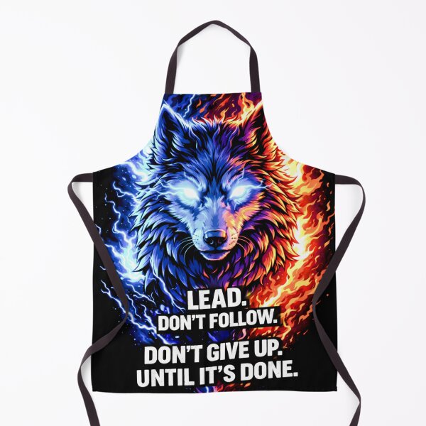 Item preview, Lead Don’t Follow – Motivational Wolf with Lightning & Fire designed and sold by WittyWear Designs.