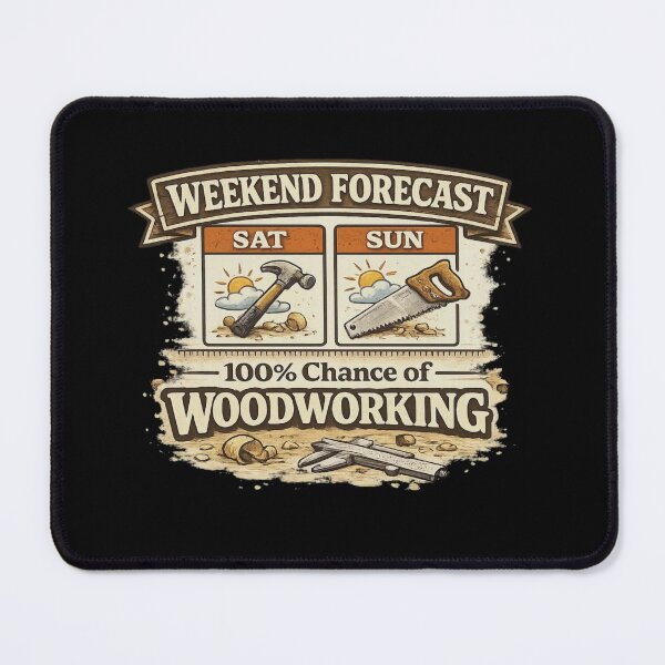 Item preview, Weekend Forecast: 100% Chance of Woodworking – Funny Carpenter & Woodworker Design designed and sold by HubCreates.