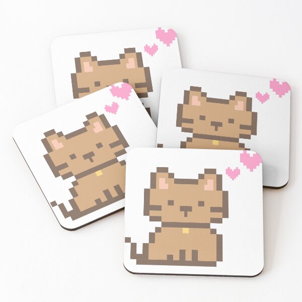 Item preview, Pixel Cute Cat with Hearts designed and sold by Horizonie.