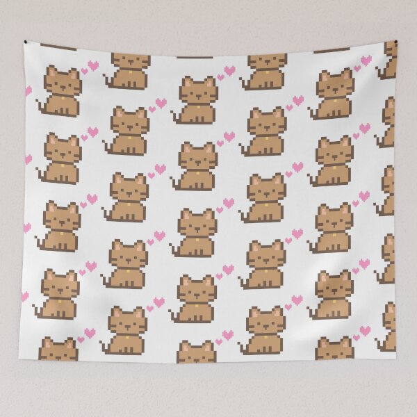 Item preview, Pixel Cute Cat with Hearts designed and sold by Horizonie.
