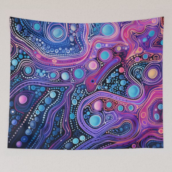 Item preview, Aboriginal Inspired Dot Art - Midnight Pathways designed and sold by GrinGalore.