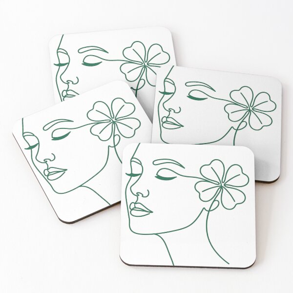 Item preview, Aesthetic St Patrick's Day Clover Face Line Art designed and sold by StickersPhotoPaintings.