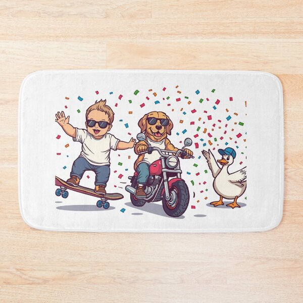 Item preview, Rockstar Skate Baby & Party Animals – Neon Festival Cartoon designed and sold by Mitaudesign.