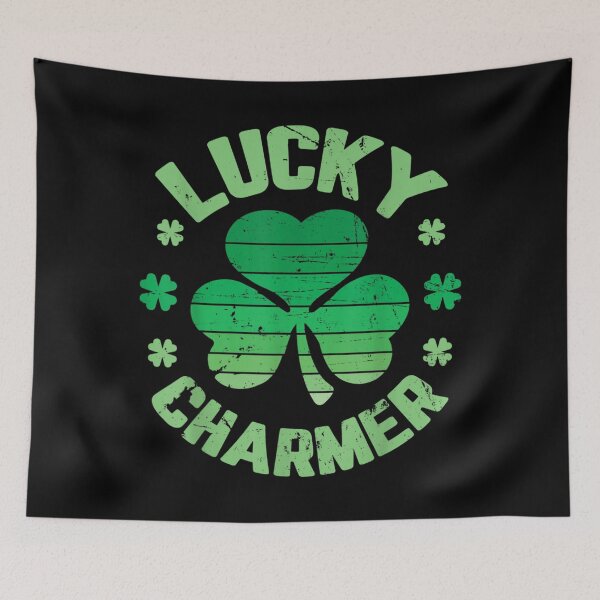 Item preview, Vintage Distressed Lucky Charmer Shamrock Four Leaf Clover St. Patrick's Day T-Shirt designed and sold by Ophtizu.