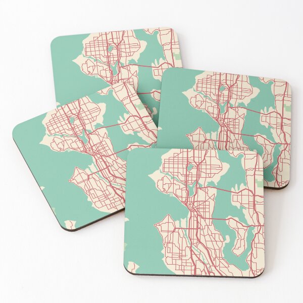 Item preview, Seattle Map (Washington, USA) designed and sold by MapsByLeo.