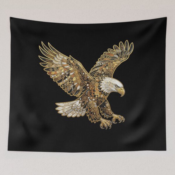 Item preview, Gilded Majesty: Vienna Secession-Style Bald Eagle (Haliaeetus leucocephalus) Art Print designed and sold by FreiherrPK.