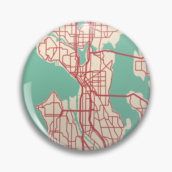 Item preview, Seattle Map (Washington, USA) designed and sold by MapsByLeo.