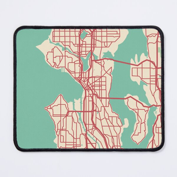 Item preview, Seattle Map (Washington, USA) designed and sold by MapsByLeo.